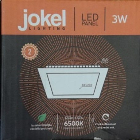 AL585 LED panel 3W ugradni 89x89x18/75x75mm 100-240V 6500K JOKEL