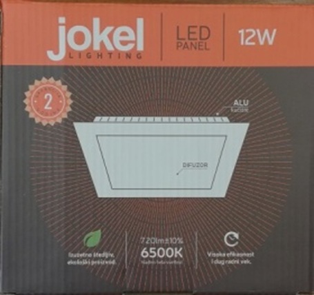AL585 LED panel 12W ugradni 170x170x16/155x155mm 100-240V 6500K JOKEL