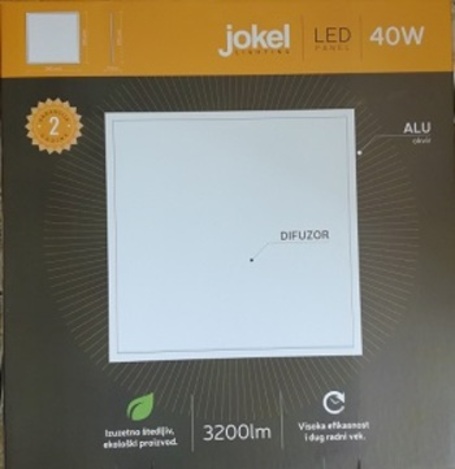 PL1001 LED panel 40W beli AC220-240V 4000K 595x595x9mm IP20 JOKEL