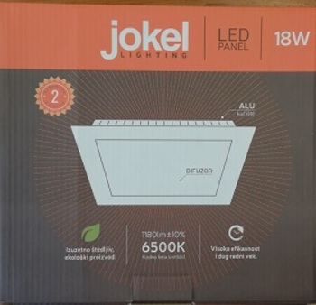 AL585 LED panel 18W ugradni 225x225x18/210x210mm 100-240V 6500K JOKEL