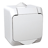 WDE000541 Cedar Plus - jednostruka utičnica sa uzemljenjem - 16A, zaštita, bela