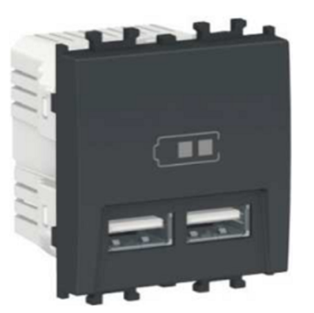 LMR9910003 Easy Styl, USB punjač, 2 modula, crni