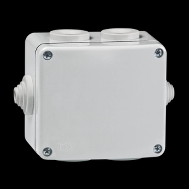  293.1 293.1 Kutija razvodna sa 6 uvoda Kutija razvodna sa 6 uvoda
Uvodnice za kablove do Ø14mm
Ugradnja na zid pomoću vijaka prečnika do 4mm
Nazivni napon: 500V
Dimenzije (d, v, š): 80mm x 70mm x 52mm
Materijal: metal
Stepen zaštite: IP 55
Standard: IEC 60670-1, IEC 60529