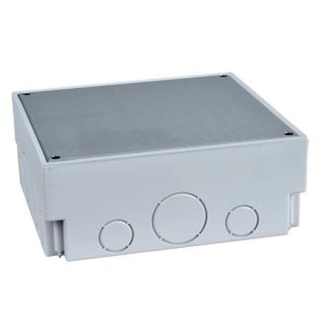  ISM50320 ISM50320 OptiLine 45 - podna kutija za ugradnju u beton - plastična - bez modula Kablovski instalacioni sistem	
Podne kutije
product type	
Čelične podne kutije
Tip poda	
Betonski pod
Oblik podne kutije	
Kvadratna
colour	
Light grey
quantity package 1 / unit	
1 deo
Dopunske informacije
Način pričvršćivanja	
Zabetonirano
Broj modula	
Bez modula
product material	
PP (polipropilen)
Dužina	
183 mm
Visina	
75…95 mm
Širina	
183 mm