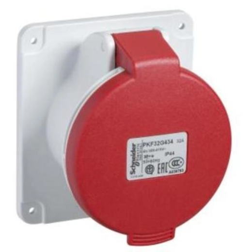 PKF32G434 PKF32G434 PratiKa utičnica - vijčana - ravna - 32A - 3P + E - 380...415 V AC - panel Tip proizvoda ili komponente	
Utičnica
Kratko ime uređaja	
PratiKa utičnica
Kategorija priključnice i utikača	
Niskonaponska
Broj polova	
3P + E
Tip mreže	
AC
Standard utičnice	
Industrijski
Dopunske informacije
Način montiranja	
Montaža na panel
Kategorija priključnice i utikača	
Ravna
[in] nazivna struja	
32 A
[ue] nazivni napon	
380...415 V
Mrežna frekvencija	
50/60 Hz
Pozicija kontakta uzemljenja u smeru kazaljke na satu	
6 h
Materijal utikača, utičnice	
Kućište: samogasivi konstruisan polimer
Materijal kontakta	
Priključci: mesing
Povezivanje - priključci	
Neodvojivi zavrtnji
Poprečni presek kabla	
2,5…10 mm²
Masa proizvoda	
0,233 kg
Dimenzija baze	
90 x 100 mm