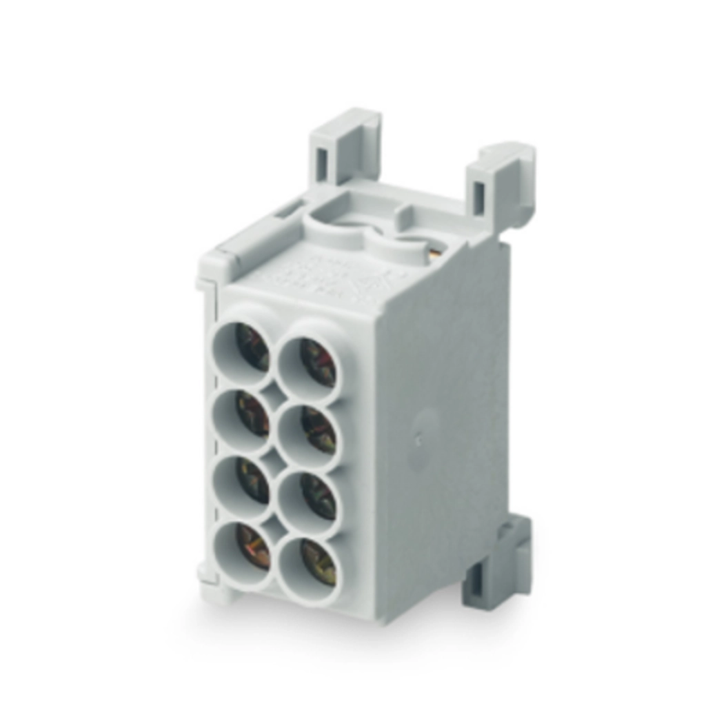  MAG1250A32 MAG1250A32 Distributivna stezaljka siva 4x2,5-25mm2 Cu 400V 80A montaža na DIN šinu Razvodna klema MAG je napravljena za povezivanje bakarnih
provodnika preseka od 2,5 do 25 mm².
Univerzalni nosači za brzu montažu za horizontalnu i vertikalnu
montažu na 35 mm šinu. Kontakti su napravljeni od mesinga, a
zavrtnji od pocinkovanog čelika. MAG 25 stezaljke poseduju IP20
zaštitu.
OJL adapter za sabirnicu
MAG