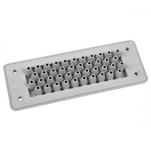 MBA8N42X24 MBA8N42X24 kablovska uvodna ploča MH24 F42-1 IP66 RAL7035 Boja siva
Radna temperatura (°C) -40 do +90 °C
Materijal TPE, bez halogena
Način montaže B24 (industrijski konektor)
Širina artikla (mm) 154
Dužina artikla (mm) 56
Visina (mm) 19
Težina  (g) 71
Prečnik kabla (mm) 42 x 3,2 mm - 6,5 mm
IP66
Certification RoHS
Otpornost na plamen UL94 V0