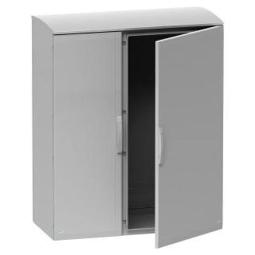  NSYPLAT12103G NSYPLAT12103G Slobodnost.poliest.orman PLAT otvoren gornji deo sa krovom VŠD1250x1000x320 IP44 Tip proizvoda ili komponente	
Pogodan orman
Version	
PLAT
Nominal height	
1250 mm
Nominal width	
1000 mm
Nominal depth	
320 mm
Montaža ormana	
Slobodnostojeći
Sastav uređaja	
1 gornji deo
1 deo dna ormana
2 bočni deo
2 door
2 zadnji panel
1 krov
Dopunske informacije
Tip kućišta	
Otvoreni gornji i zatvoreni donji deo-delovi za sastavljanje sa bočnim stranama
Tip vrata	
Ravna prednji deo
Broj vrata	
2 vrata
Otvaranje vrata	
Nadesno i nalevo (120 °)
Tip brave	
Zaključavanje u 4 tačke, ručica sa umetkom 5 mm dvostruki prorez
Dostupnost za operacije	
Zadnji deo
Prednji deo
Vrh
Odvojivi delovi	
Vrata sa šarkama
Zadnji panel sa elementom za fiksiranje
Krov sa elementom za fiksiranje
Materijal	
Polyester reinforced with fibreglass
Boja	
Grey (RAL 7035)