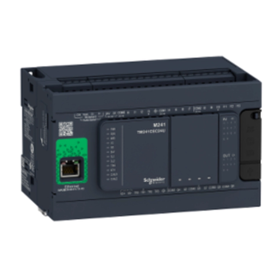  TM241CE24R TM241CE24R Kontroler M241 24 IO relejni Ethernet Kontroler M241 24 IO relejni Ethernet. grupa proizvoda: Modicon M241 - tip proizvoda ili komponente: logički kontroler - tip digitalnog izlaza: tranzistor, relej - broj digitalnih izlaza: 4 tranzistor uključujući 4 brzi izlaz, 6 relej - napon digitalnog izlaza: 24 V DC za tranzistorski izlaz, 5...125 V DC za relejni izlaz, 5...250 V AC za relejni izlaz - struja digitalnog izlaza: 0.1 A sa TR0...TR3 priključak(ci) za brzi izlaz (PTO režim), 0.5 A sa TR0...TR3 priključak(ci) za tranzistorski izlaz, 2 A sa Q4...Q9 priključak(ci) za relejni izlaz.