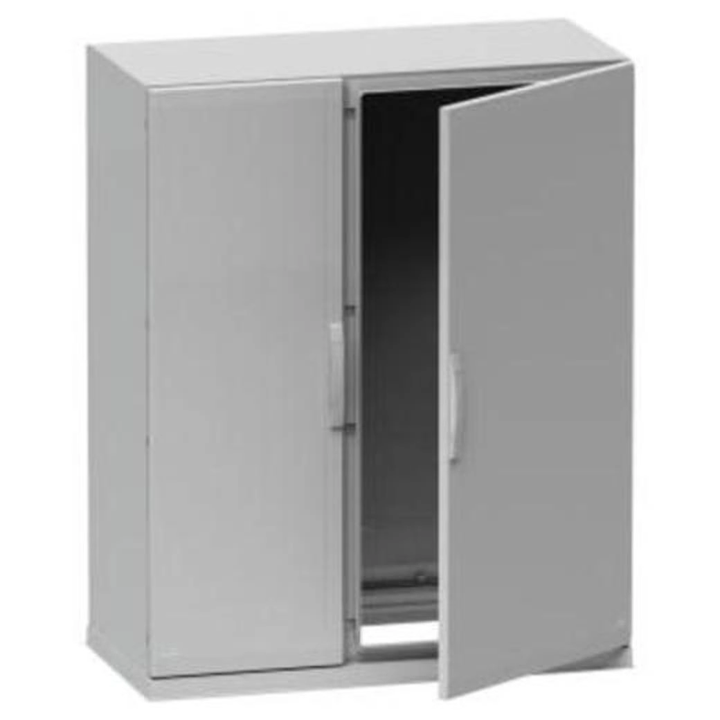  NSYPLAZ5124G NSYPLAZ5124G Slobod. poliesterski orman PLAZ sa podnožjem otvoreno dno VŠD500x1250x420 IP54 Tip proizvoda ili komponente	
Pogodan orman
Version	
PLAZ
Nominal height	
500 mm
Nominal width	
1250 mm
Nominal depth	
420 mm
Montaža ormana	
Slobodnostojeći
Sastav uređaja	
1 gornji deo
1 deo dna ormana
2 bočni deo
2 vrata
2 zadnji panel
1 postolje
Dopunske informacije
Tip kućišta	
Zatvoren gornji deo,otvoreni donji deo-delovi za sastavljanje sa bočnim stranama
Tip vrata	
Ravna prednji deo
Broj vrata	
2 vrata
Otvaranje vrata	
Nadesno i nalevo (120 °)
Tip brave	
Ručica za zaključavanje u 2 tačke, 5 mm dvostruki prorez
Dostupnost za operacije	
Prednji deo
Zadnji deo
Dno
Odvojivi delovi	
Vrata sa šarkama
Zadnji panel sa elementom za fiksiranje
Materijal	
Poliester ojačan staklenim vlaknima
Boja	
Grey (RAL 7035)
