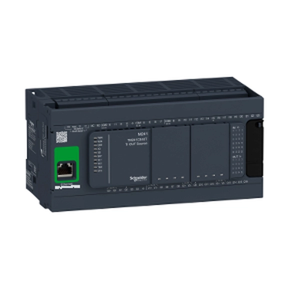  TM241CE40T TM241CE40T Kontroler M241 40 IO tranzistorski PNP Ethernet Kontroler M241 40 IO tranzistorski PNP Ethernet. grupa proizvoda: Modicon M241 - tip proizvoda ili komponente: logički kontroler - tip digitalnog izlaza: tranzistor - struja digitalnog izlaza: 0.1 A sa Q0...Q3 priključak(ci) za brzi izlaz (PTO režim), 0.5 A sa Q0...Q15 priključak(ci) za tranzistorski izlaz.