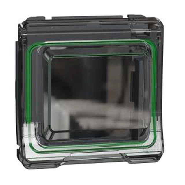  MUR35106 MUR35106 Mureva Styl - kutija sa poklopcem za Unica uređaje - siva Montaža uređaja	
Nadgradno
Ugradno
Tip poklopca	
Poklopac
Uslovi upotrebe	
U zatvorenom/na otvorenom
Materijal	
PC (polikarbonat)
PP (polipropilen)
Dužina	
71 mm
Visina	
29 mm
Širina	
71 mm
Chemical and detergent products resistance	
Resistant to alcohol (70 %)
Resistant to alcohol (96 %)
Resistant to A-Lactic Acid
Resistant to diluted quaternary ammonium
Resistant to diluted bleach
Resistant to diluted ammonia
Resistant to soapy water
Resistant to crystal cleaner
Resistant to hydrogen peroxide 10 volumes
Resistant to hexane
Okruženje
Ip stepen zaštite	
IP55
Ik stepen zaštite	
IK06
Otpornost na plamen	
Samogasivo 650 °C u skladu sa IEC 60695-2-1
Temperatura okoline za rad uređaja	
-5…40 °C
Temperatura okoline za skladištenje	
-25…55 °C