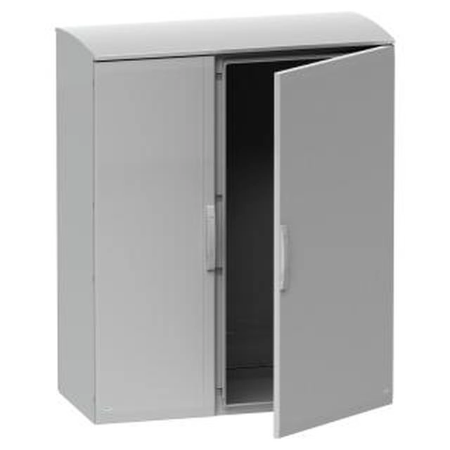  NSYPLAT12104G NSYPLAT12104G Slobodn. poliest.orman PLAT otvoren gornji deo sa krovom VŠD1250x1000x420 IP44 Tip proizvoda ili komponente	
Pogodan orman
Version	
PLAT
Nominal height	
1250 mm
Nominal width	
1000 mm
Nominal depth	
420 mm
Montaža ormana	
Slobodnostojeći
Sastav uređaja	
1 gornji deo
1 deo dna ormana
2 bočni deo
2 vrata
2 zadnji panel
1 krov
Dopunske informacije
Tip kućišta	
Otvoreni gornji i zatvoreni donji deo-delovi za sastavljanje sa bočnim stranama
Tip vrata	
Ravna prednji deo
Broj vrata	
2 vrata
Otvaranje vrata	
Nadesno i nalevo (120 °)
Tip brave	
Zaključavanje u 4 tačke, ručica sa umetkom 5 mm dvostruki prorez
Dostupnost za operacije	
Vrh
Prednji deo
Zadnji deo
Odvojivi delovi	
Vrata sa šarkama
Zadnji panel sa elementom za fiksiranje
Krov sa elementom za fiksiranje
Materijal	
Poliester ojačan staklenim vlaknima
Boja	
Siva (RAL 7035)