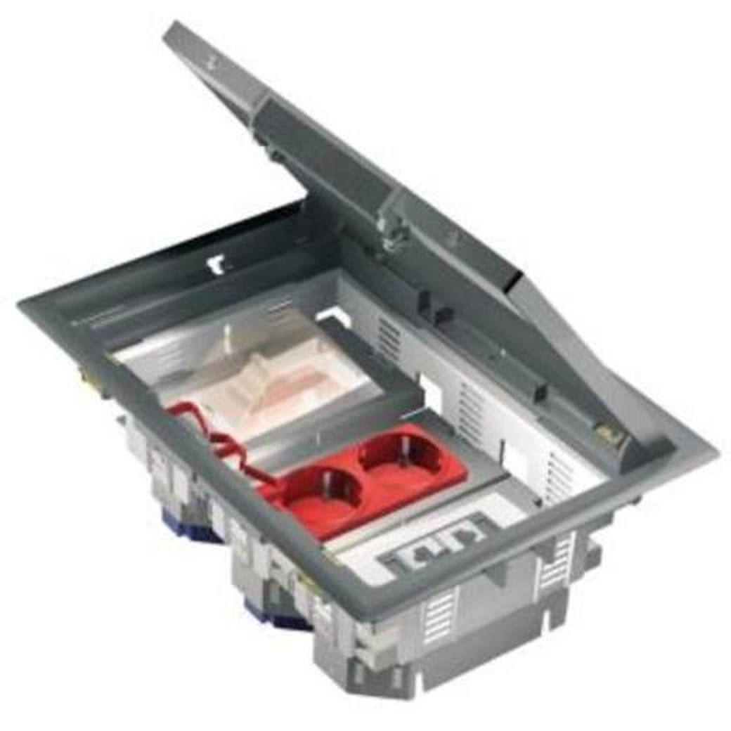  ISM50536 ISM50536 OptiLine 45 - Unica podna metalna kutija - 6 modula Kablovski instalacioni sistem	
Podne kutije
product type	
Unica podna kutija
Tip poda	
Pod sa šupljinama
Betonski pod
Dupli pod
Oblik podne kutije	
Pravougaona
colour	
Siva (RAL 7011)
quantity package 1 / unit	
1 deo
Dopunske informacije
Broj modula	
6 modula
product material	
Steel
PA6
PBT (polibutilen-tereftalat)
Dužina	
199 mm
Visina	
72 mm
Širina	
276 mm